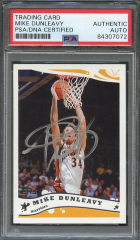 2005 TOPPS #39 MIKE DUNLEAVY Signed Card AUTO PSA Slabbed