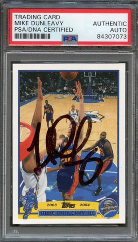 2003-04 Topps #37 Mike Dunleavy Signed Card AUTO PSA Slabbed Warriors