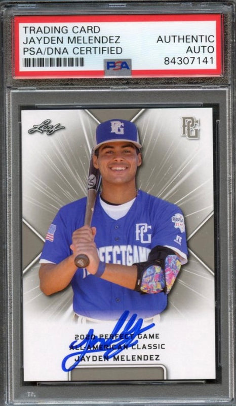 2020 Leaf Perfect Game Jayden Melendez Signed Card AUTO PSA Slabbed