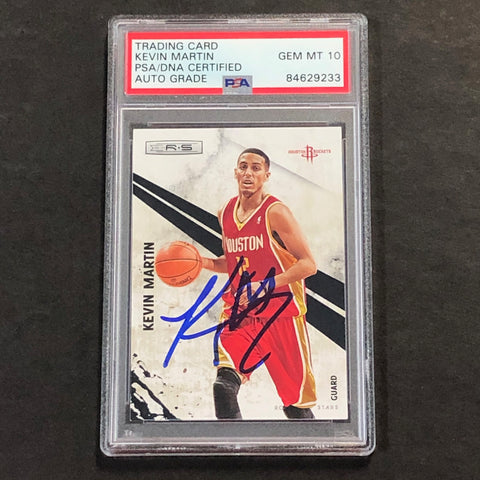2010-11 Panini Rookies and Stars #54 Kevin Martin Signed Card AUTO 10 PSA Slabbed Rockets