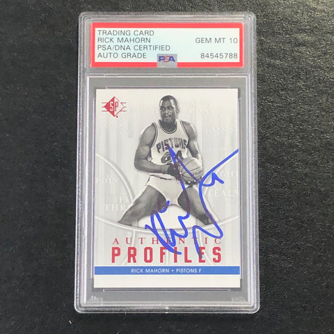 2008-09 SP Authentic Profiles #AP-13 Rick Mahorn Signed Card AUTO 10 PSA Slabbed Pistons