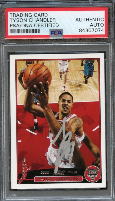 2003-04 Topps #147 Tyson Chandler Signed Card AUTO PSA Slabbed