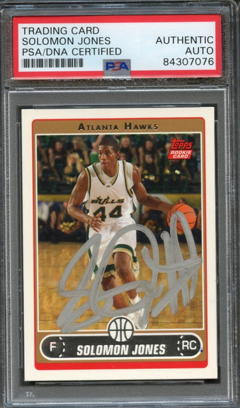 2006-07 Topps #261 Solomon Jones Signed Card AUTO PSA/DNA Slabbed RC Rookie