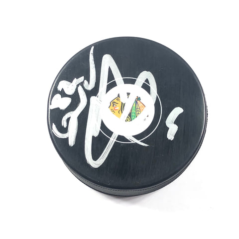 Caleb Seth Jones signed Hockey Puck PSA/DNA Chicago Blackhawks Autographed