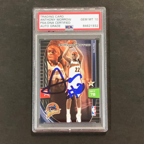 2009-10 Panini Adrenalyn XL Anthony Morrow Signed Card AUTO 10 PSA/DNA Slabbed Warriors