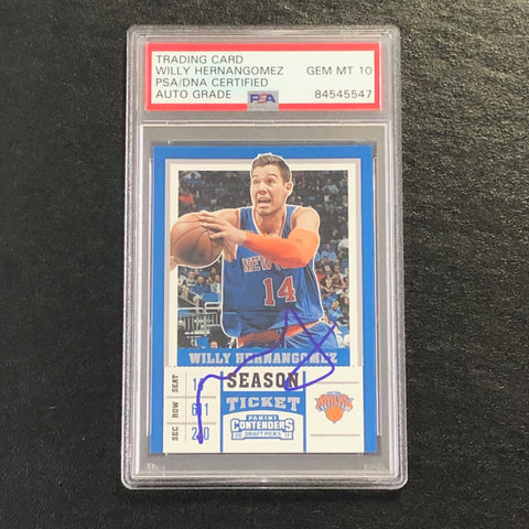 2017-18 Contenders Draft Picks #49 Willy Hernangomez Signed Card AUTO 10 PSA Slabbed Knicks