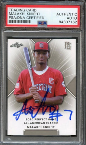 2020 Leaf Perfect Game Malakhi Knight Signed Card AUTO PSA Slabbed