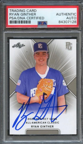 2020 Leaf Perfect Game Ryan Ginther Signed Card AUTO PSA Slabbed