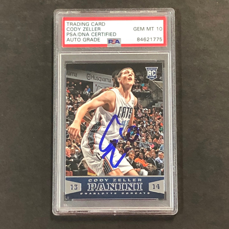 2013-14 Panini #181 Cody Zeller Signed Card AUTO 10 PSA Slabbed RC Bobcats