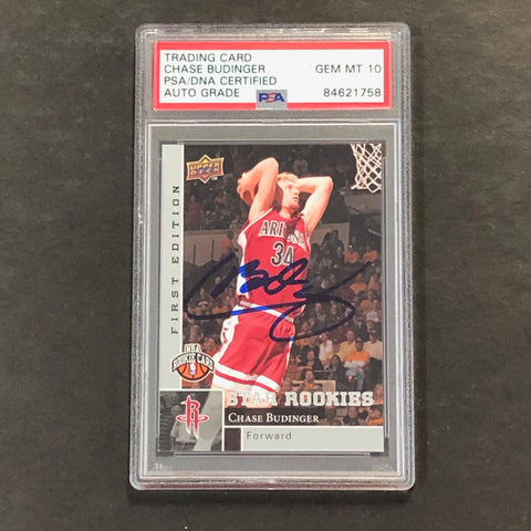 2009-10 Upper Deck First Edition #179 Chase Budinger Signed Card AUTO 10 PSA/DNA Slabbed Rockets