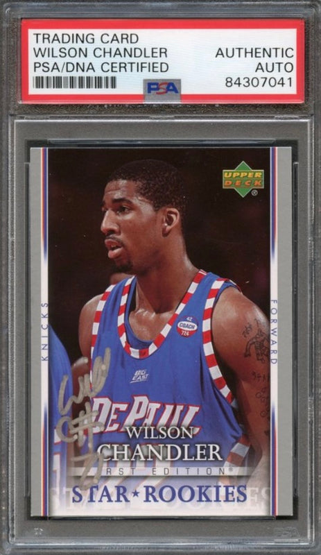 2007-08 Upper Deck First Edition #223 Wilson Chandler Signed Card AUTO PSA Slabbed RC Rookie