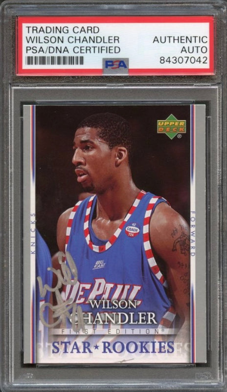 2007-08 Upper Deck First Edition #223 Wilson Chandler Signed Card AUTO PSA Slabbed RC Rookie