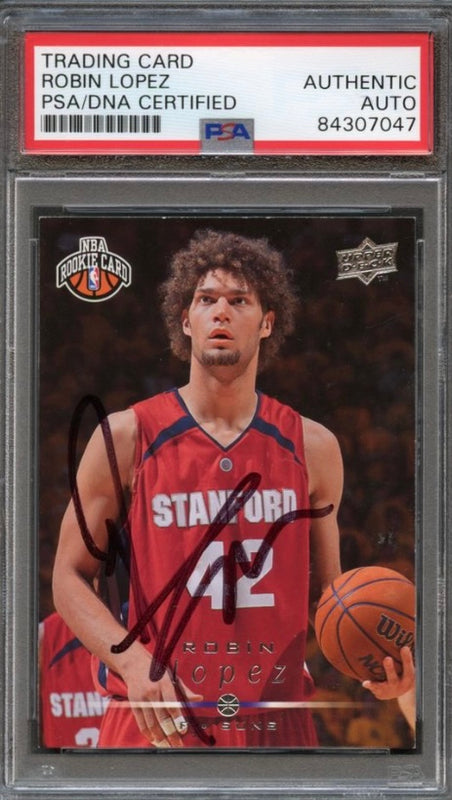 2008 Upper Deck #231 Robin Lopez Signed Card AUTO PSA Slabbed