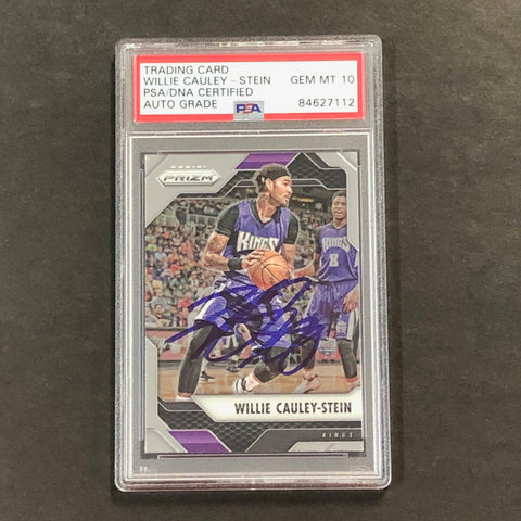 2016-17 Panini Prizm #117 Willie Cauley-Stein Signed Card AUTO GRADE 10 PSA Slabbed Kings