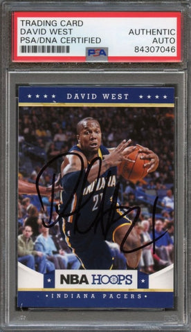 2012-13 NBA Hoops #94 David West Signed Card AUTO PSA Slabbed