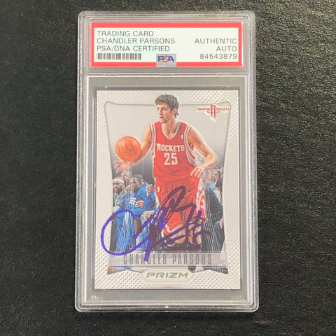 2012-13 Panini Prizm #216 Chandler Parsons Signed Card AUTO PSA/DNA Slabbed Rockets