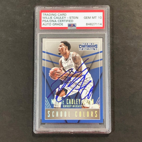 2015-16 Contenders Draft Picks #50 Willie Cauley-Stein Signed Card AUTO GRADE 10 PSA Slabbed Kentucky