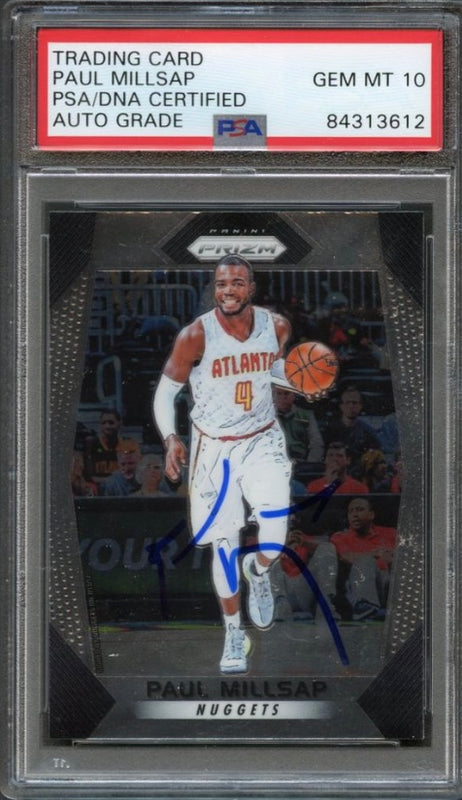 2017-18 Prizm #163 PAUL MILLSAP Signed AUTO 10 PSA Slabbed