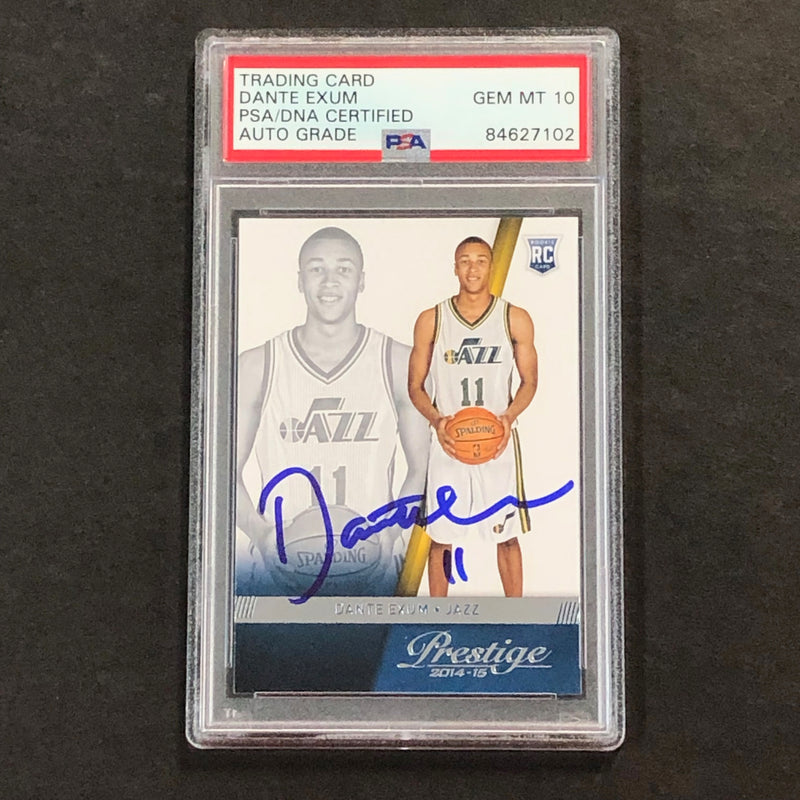 2014-15 Panini Prestige #165 Dante Exum Signed Card AUTO 10 PSA Slabbed Jazz