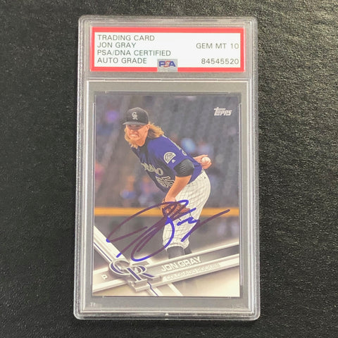 2017 Topps #209 Jon Gray Signed Card PSA Slabbed Auto 10 Rockies