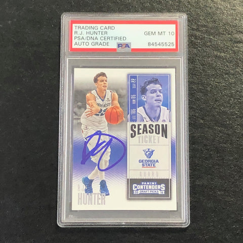 2016 Contenders Draft Picks #78 RJ HUNTER Signed Card AUTO 10 PSA Slabbed Georgia State