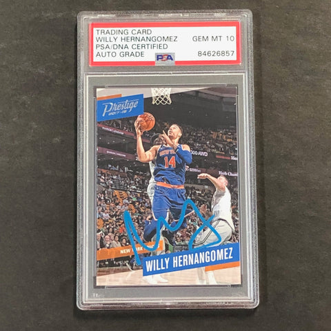 2017-18 Panini Prestige #65 Willy Hernangomez Signed Card AUTO 10 PSA Slabbed Knicks