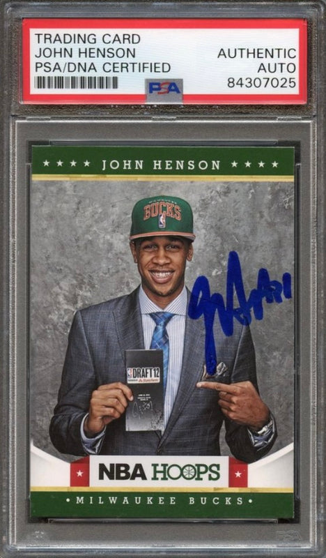 2012-13 NBA Hoops #287 John Henson Signed Card AUTO PSA Slabbed