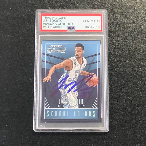 2015-16 Contenders Draft Picks #17 JP Tokoto Signed Card PSA Slabbed Auto 10 Tar Heels