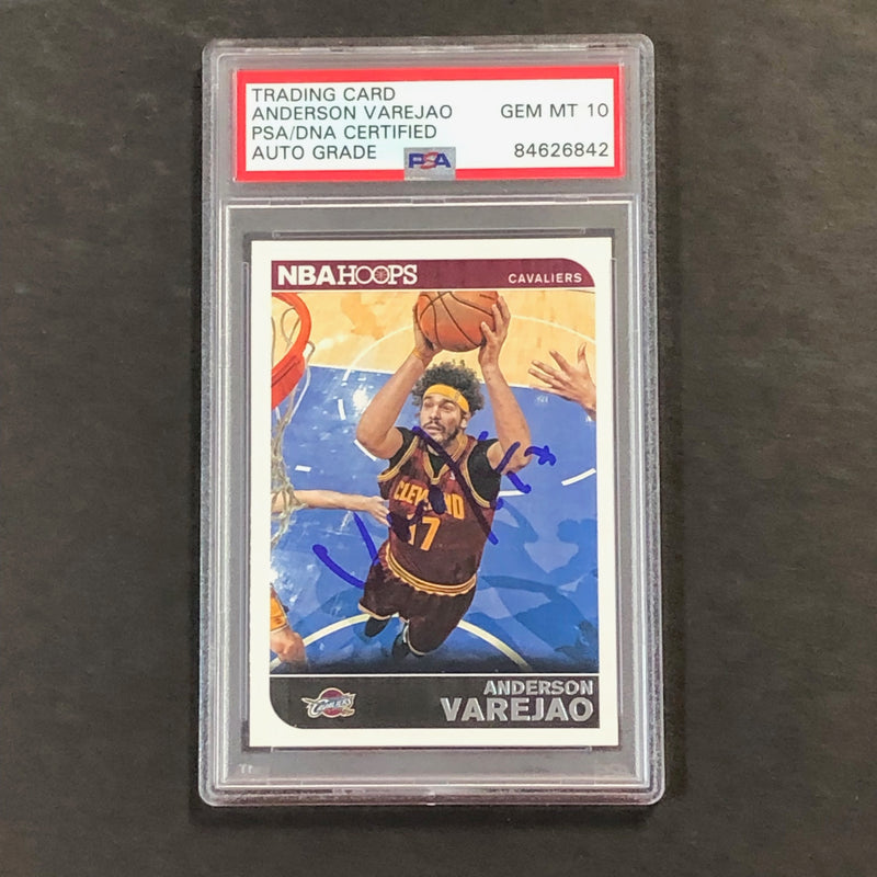 2014-15 NBA Hoops #161 Anderson Varejao Signed Card AUTO 10 PSA Slabbed Cavaliers