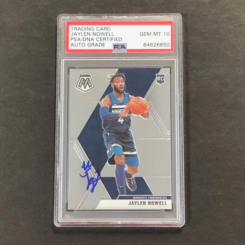 2019-20 Panini Mosaic #212 Jaylen Nowell Signed Card AUTO 10 PSA Slabbed TImberwolves