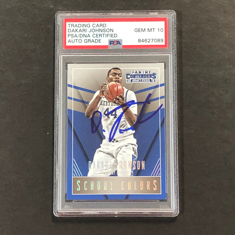 2015-16 Panini Contenders Draft Picks #13 Dakari Johnson Signed Card AUTO GRADE 10 PSA Slabbed RC Thunder