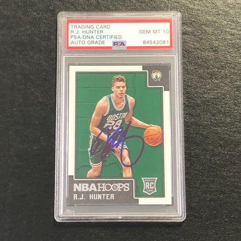 2015-16 NBA Hoops #271 RJ Hunter Signed Card AUTO 10 PSA Slabbed RC Celtics