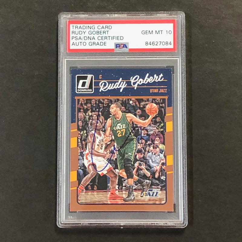 2016 Donruss #50 Rudy Gobert Signed Card AUTO PSA Slabbed Jazz