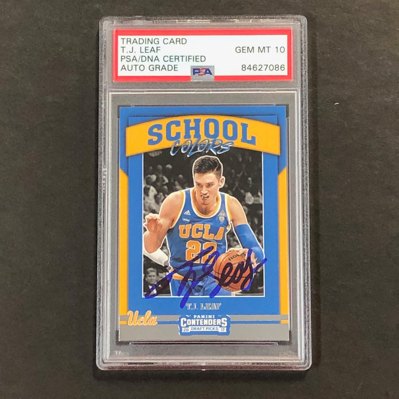 2017 Contenders Draft Picks #13 TJ Leaf Signed Card AUTO 10 PSA Slabbed UCLA