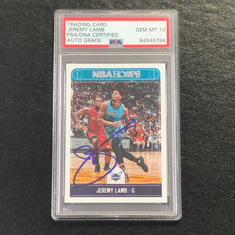 2017-18 NBA Hoops #79 Jeremy Lamb Signed Card AUTO 10 PSA Slabbed Hornets