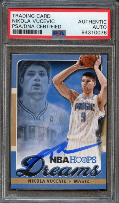 2013-14 NBA Hoops Dreams #11 Nikola Vucevic Signed Card AUTO PSA Slabbed
