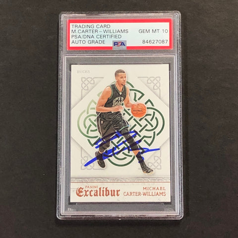 2015-16 Panini Excalibur #74 Michael Carter-Williams Signed Card AUTO 10 PSA Slabbed Bucks