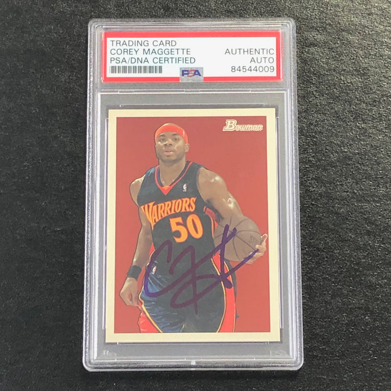 2009-10 Bowman Basketball #25 Corey Maggette Signed Card AUTO PSA Slabbed Warriors