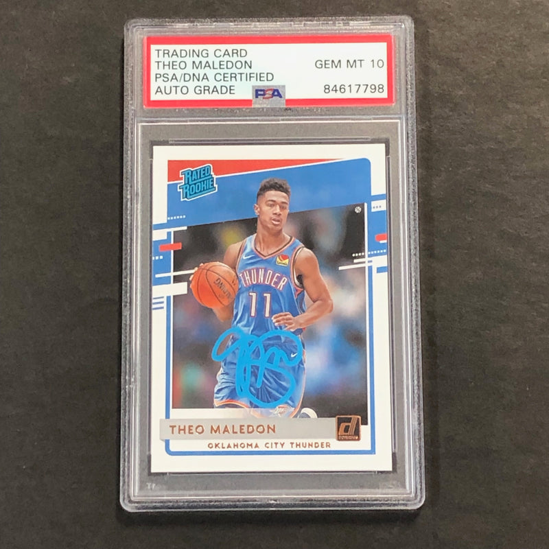 2020-21 Donruss Rated Rookie #242 Theo Maledon Signed Card AUTO 10 PSA Slabbed RC