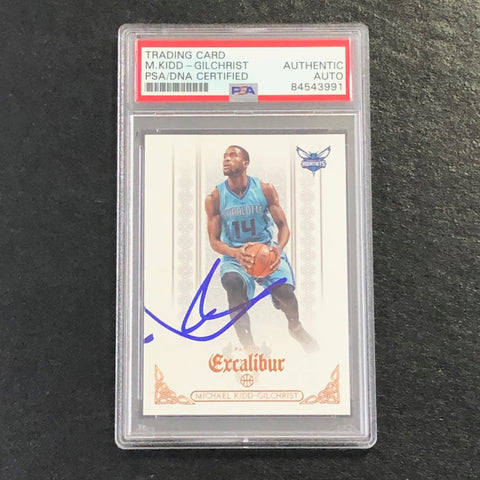 2014-15 Panini Excalibur #81 Michael Kidd-Gilchrist Signed Card AUTO PSA Slabbed Hornets