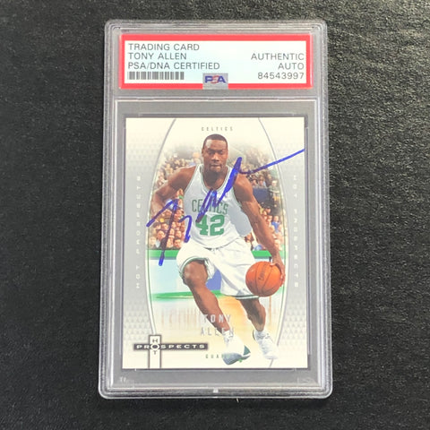 2006-07 Fleer Hot Prospects #3 Tony Allen Signed Card AUTO PSA Slabbed Celtics