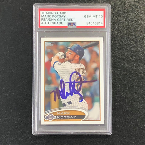 2012 Topps #327 Mark Kotsay Signed Card PSA Slabbed Auto 10 Brewers