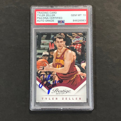 2013-14 Panini Prestige #44 Tyler Zeller Signed Card AUTO 10 PSA/DNA Slabbed Cavaliers