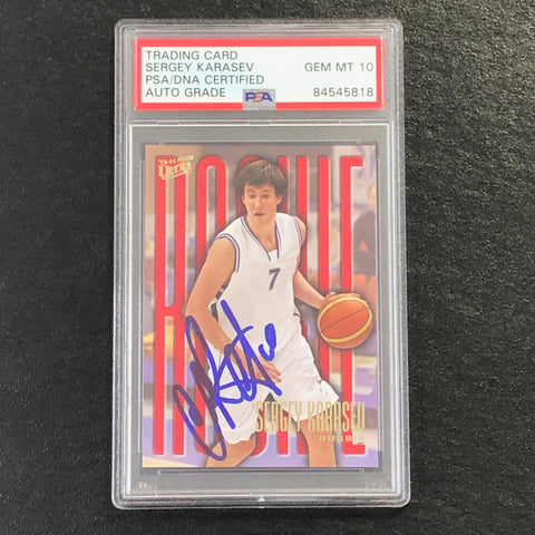 2013-14 Fleer Retro '95-96 #202 Sergey Karasev Signed Card AUTO 10 PSA Slabbed Russia