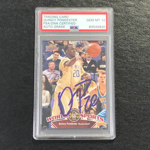 2010 Upper Deck World of Sports #49 Quincy Pondexter signed card PSA/DNA Auto 10