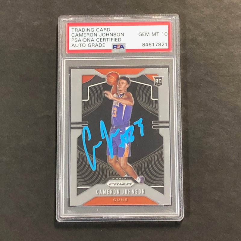 2019-20 Panini Prizm Variation #257 Cameron Johnson Signed Card PSA Slabbed Auto RC Suns