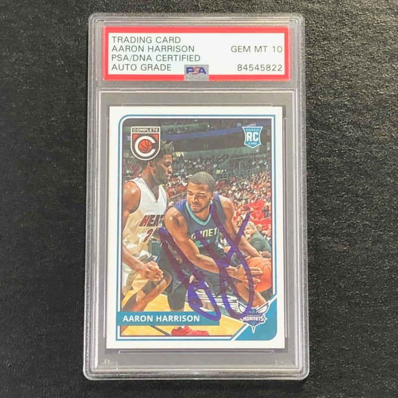 2015-16 Panini Complete #317 Aaron Harrison Signed Card AUTO 10 PSA/DNA Slabbed RC Hornets