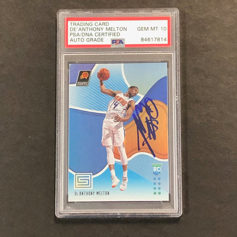 2018-19 Panini Status #185 De'Anthony Melton Signed Card AUTO GRADE 10 PSA Slabbed RC Suns