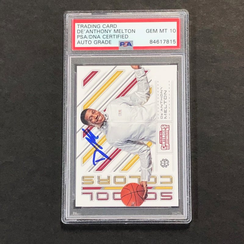 2018-19 Panini Contenders Draft Picks #24 De'Anthony Melton Signed Card AUTO GRADE 10 PSA Slabbed RC Suns