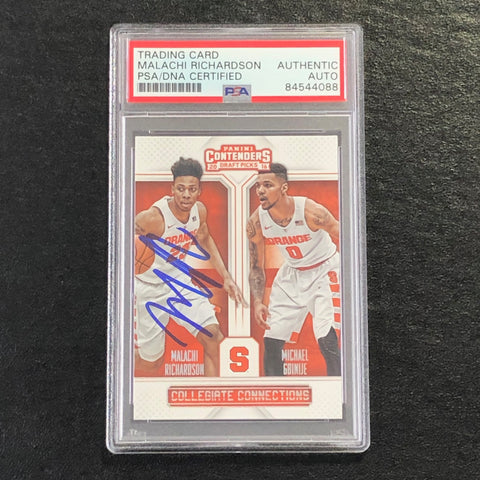 2016-17 Contenders Collegiate Connections #20 Malachi Richardson Signed Card AUTO PSA Slabbed Syracuse